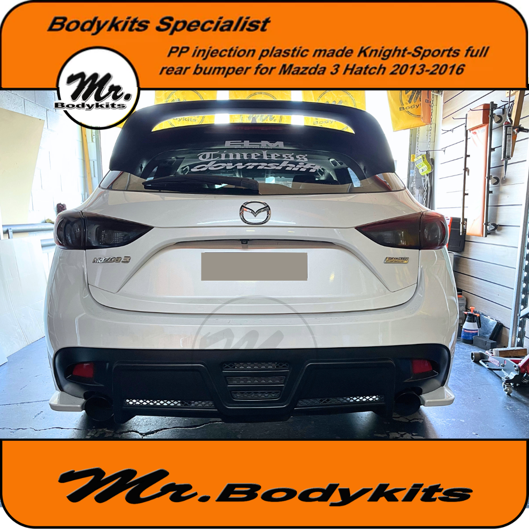 Mazda M3 Rear Plastic Knight-Sports Complete Rear Bumper - Mazda 3 2013-2016 Hatch B