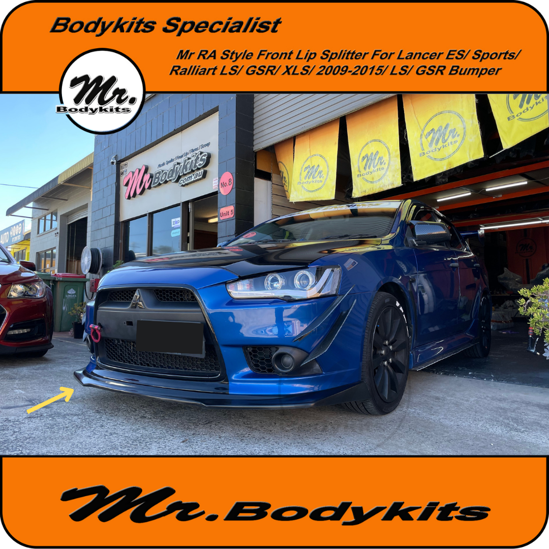 Mr. RA Plastic Front bumper splitter lip For Mitsubishi Lancer 2009-20 ...