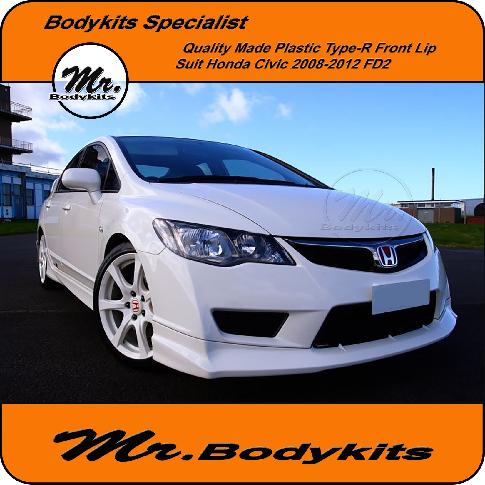 2012 Honda Civic Bumper Mugen Style Front Bumper Lip Spoiler For Honda Civic FD 2008-2012 Face