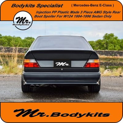 Mercedes Benz E-Class 1984-1996 W124 Sedan AMG Style 3 Piece Spoiler Wing, Plastic Made