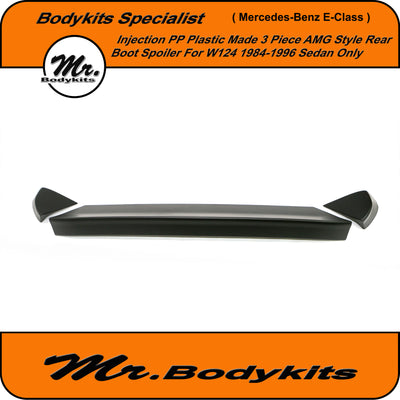 Mercedes Benz E-Class 1984-1996 W124 Sedan AMG Style 3 Piece Spoiler Wing, Plastic Made