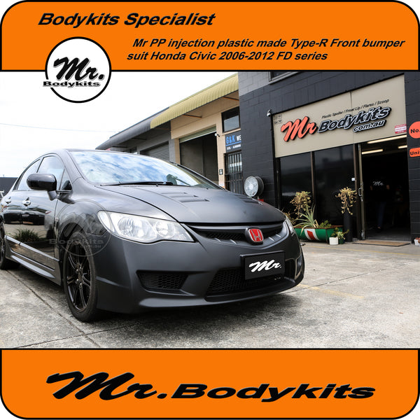 Honda Civic FD Type-R Style Plastic Front Bumper For 2006-2012 Sedan 8 ...