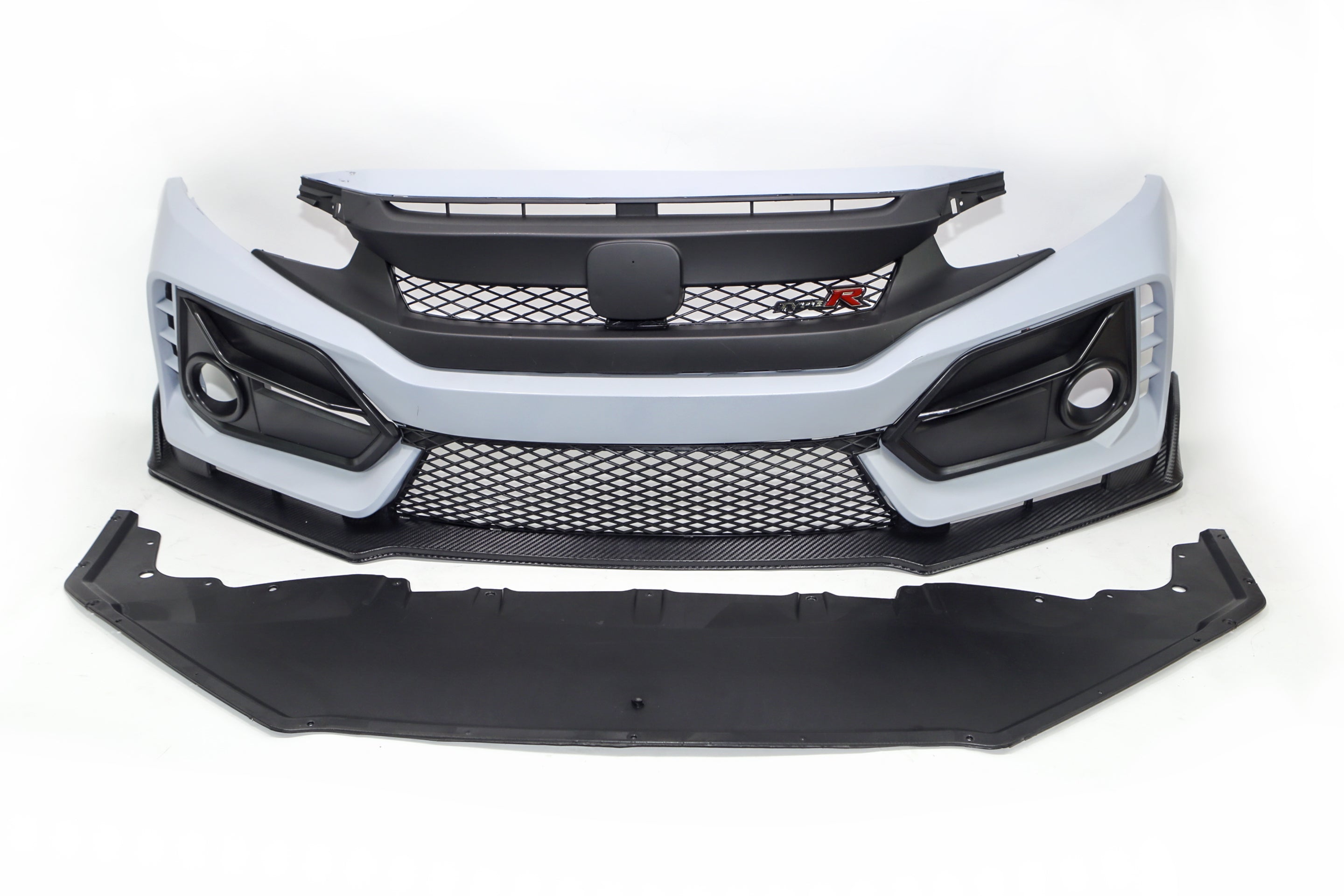 Type-R Style Full Front Bumper With Lip For Honda Civic FK 2016-2021 S ...