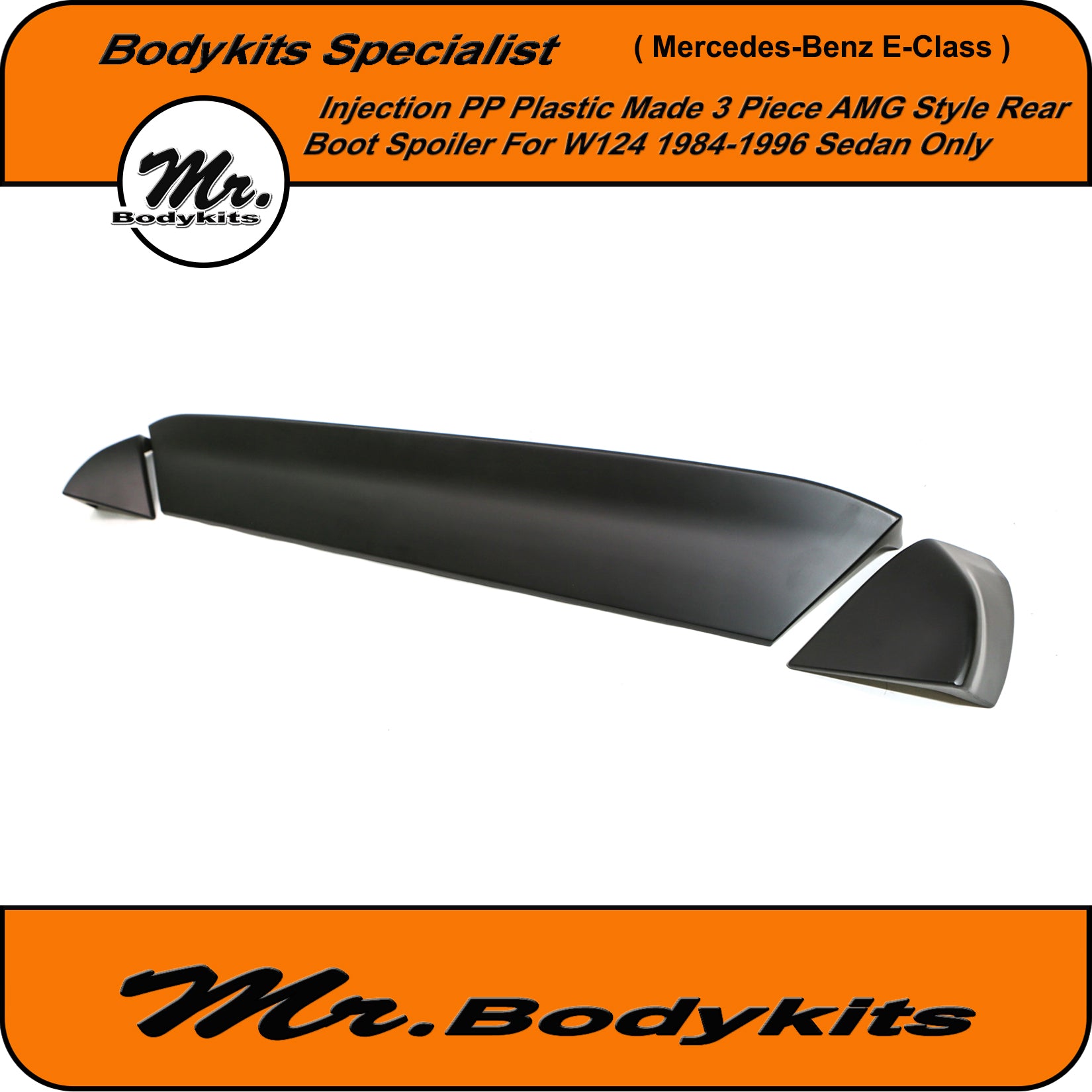 Mercedes Benz E-Class 1984-1996 W124 Sedan AMG Style 3 Piece Spoiler W ...